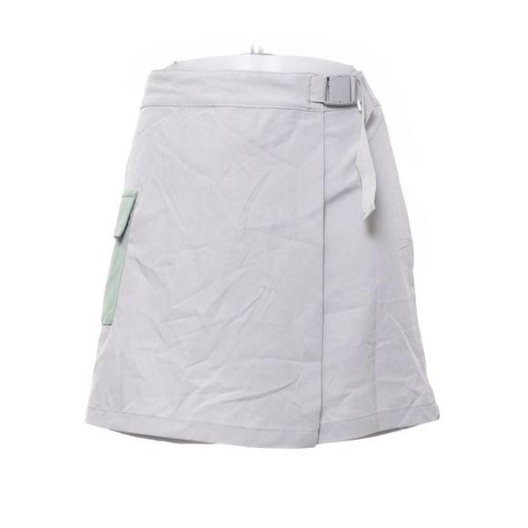 Crane Athletic Gray Buckle Italian Skirt Skort, Size US 8 (IT 44/46) - Picture 1 of 13